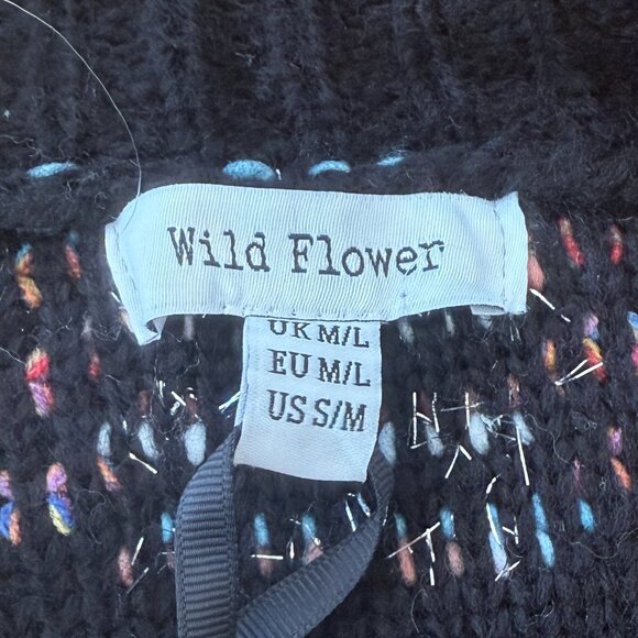 NWT Wild Flower Multicolor Chunky Metallic  Fringe Cardigan - Picture 6 of 8